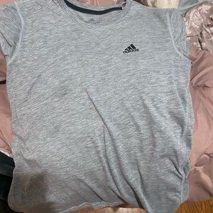 Medium adidas grey shirt, wore once,cotton fabric